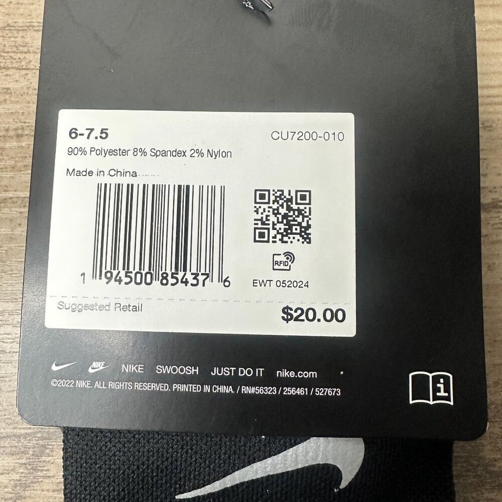 NWT Nike Dri-Fit Spark Unisex Cushioned Crew Running Socks Size Small (Black) - Picture 11 of 11